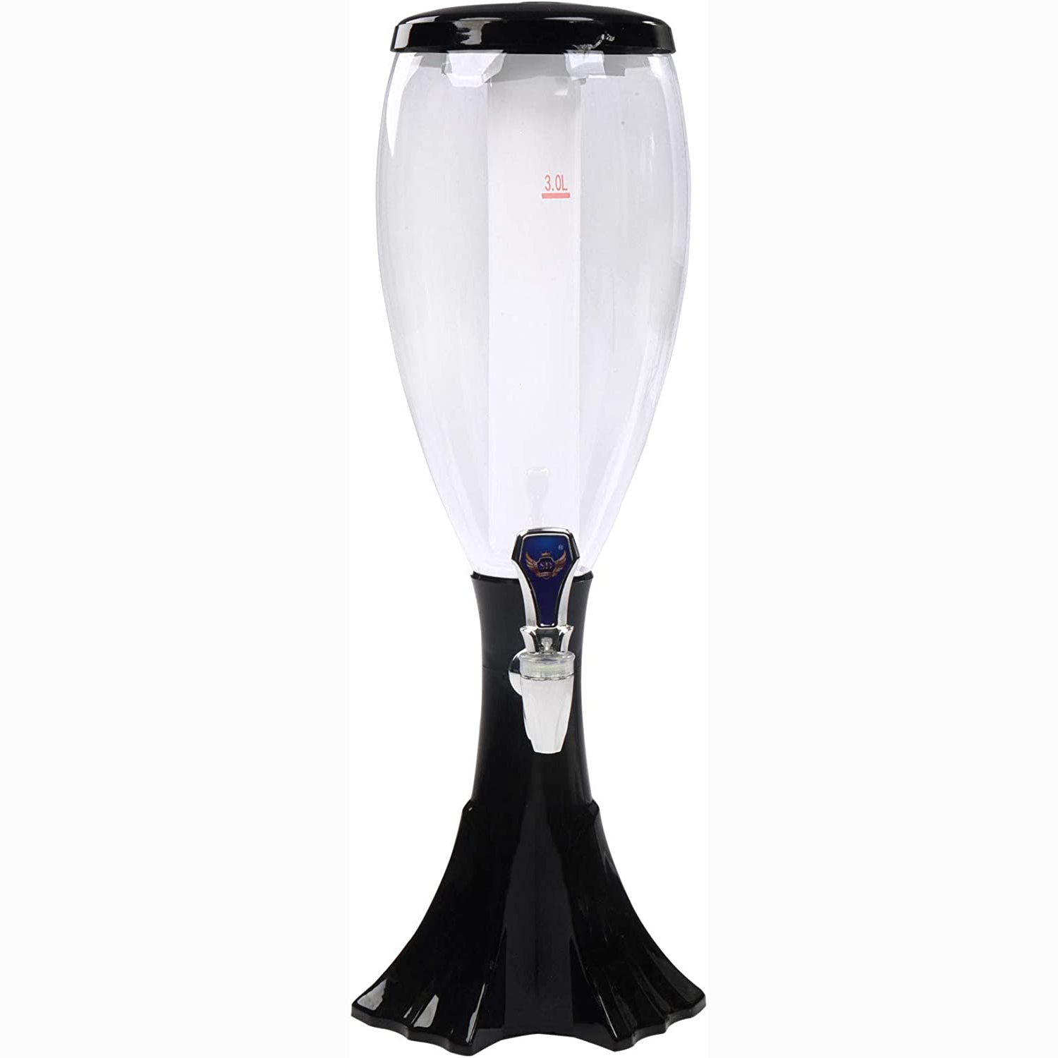 3L Draft Beer Tap Drink Beverage Dispenser Plastic w/ LED Lights & Ice Tube Keep Cold for Birthday Party Bar - Bosonshop