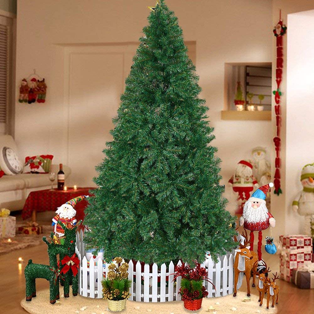 10' Premium Spruce Christmas Tree w/Metal Stand, Green - Bosonshop