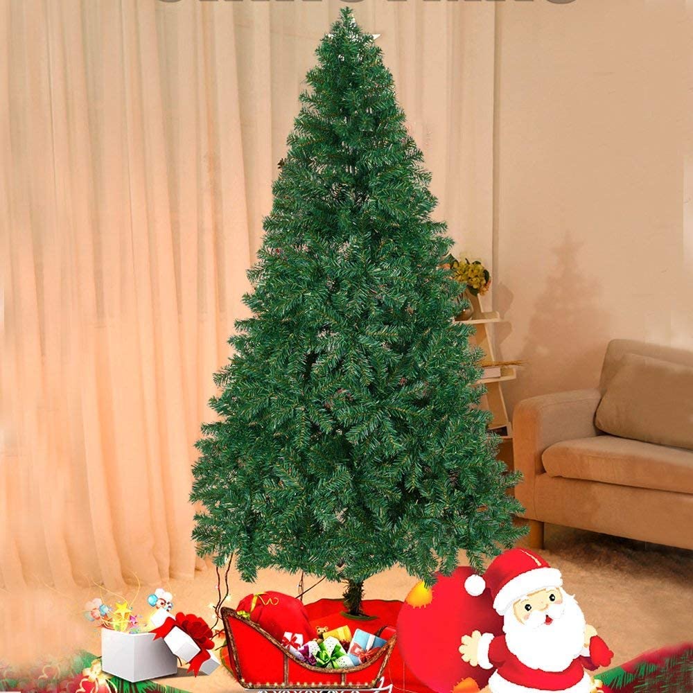 10' Premium Spruce Christmas Tree w/Metal Stand, Green - Bosonshop