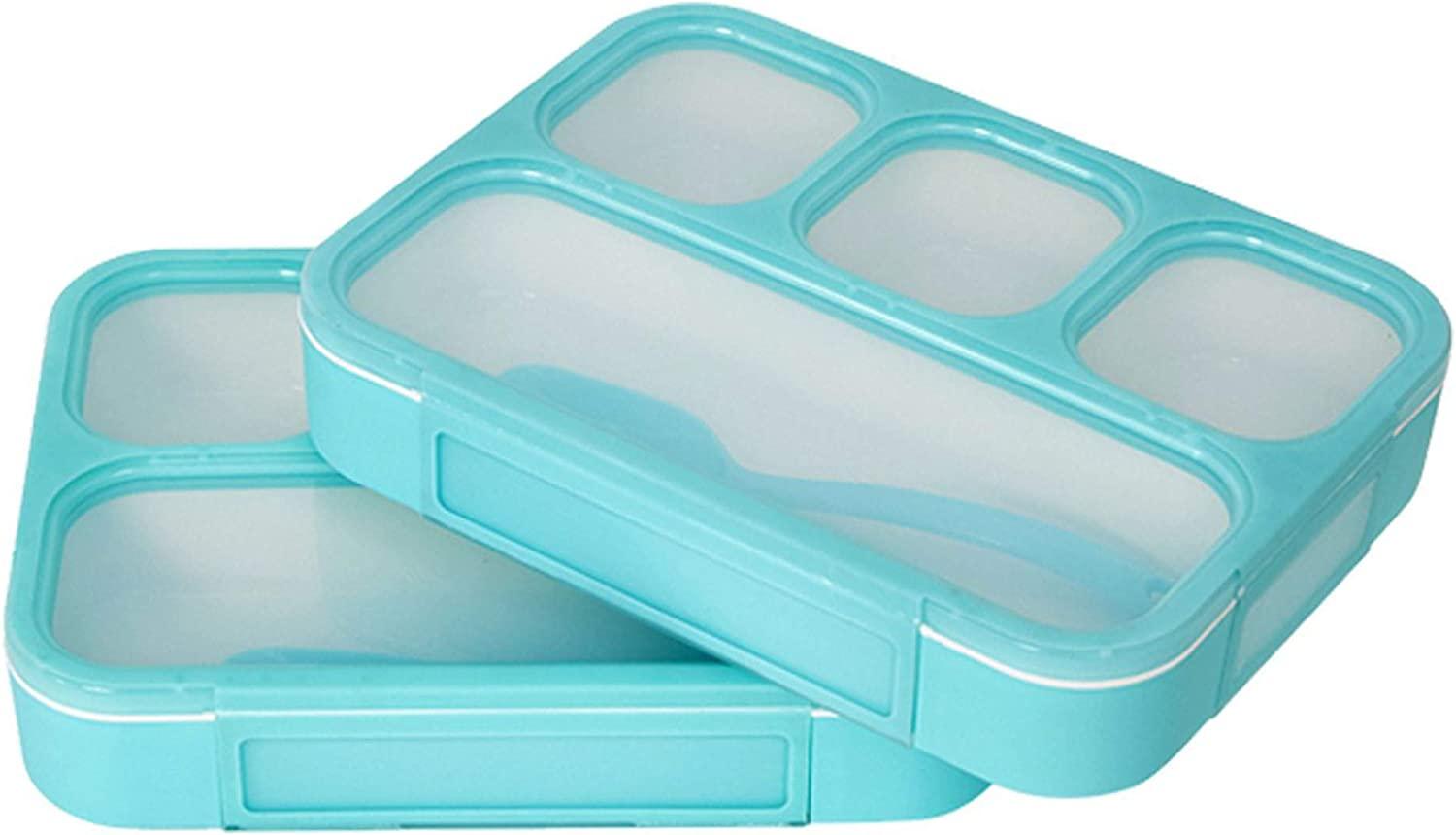 (Out of Stock) Kids Children Bento Lunch Box Eco-Friendly BPA Free Leakproof Container, 2PCS, Blue - Bosonshop