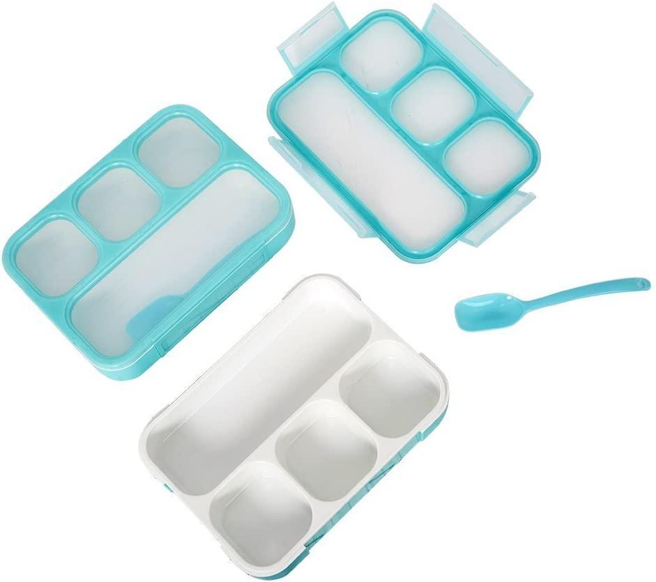 (Out of Stock) Kids Children Bento Lunch Box Eco-Friendly BPA Free Leakproof Container, 2PCS, Blue - Bosonshop