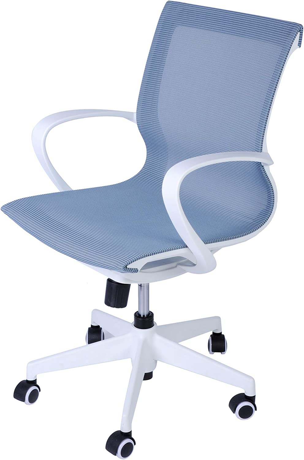 Adjustable Mesh Office Computer Chair with Ergonomic Mid Back Design Swivel Desk Task Chair with Armrest for Working Meeting (Blue) - Bosonshop