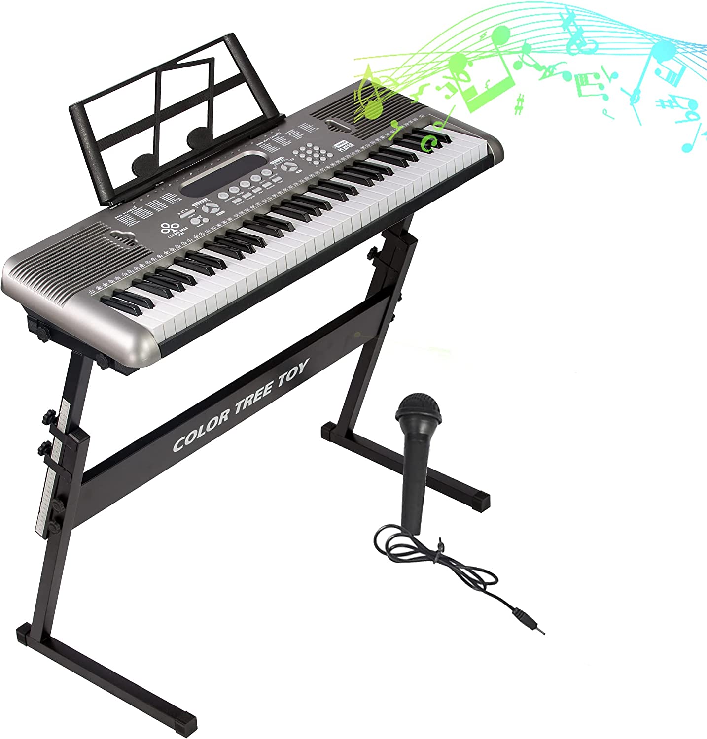 (Out of Stock) Electric Keyboard Piano with Stand 61 Key Portable Digital Music Keyboard Piano Set with Built In Speakers & Microphone - Bosonshop