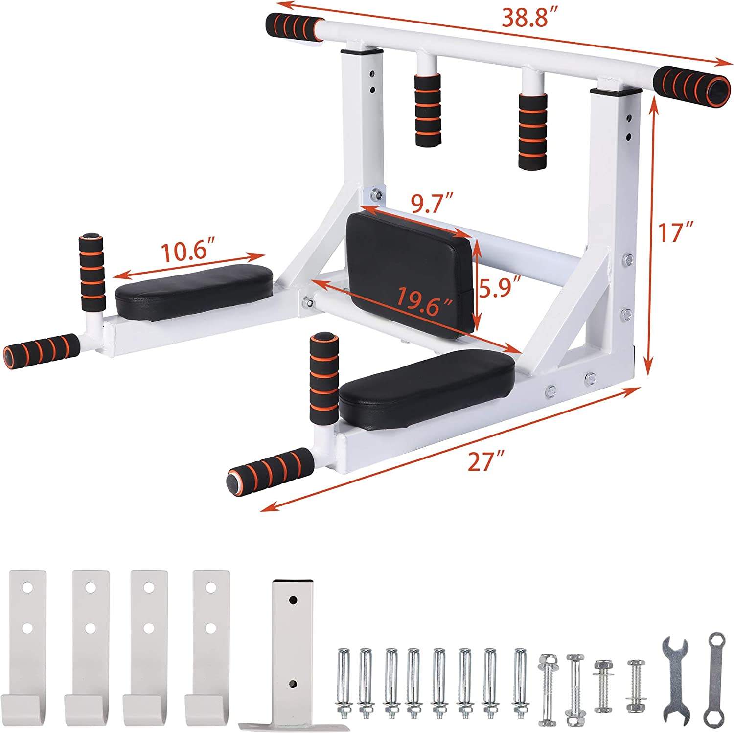 (Out of Stock) Versatile 2-in-1 Wall Mounted Pull Up Bar and Dip Station for Home Gym - Supports up to 330 Lbs - Bosonshop