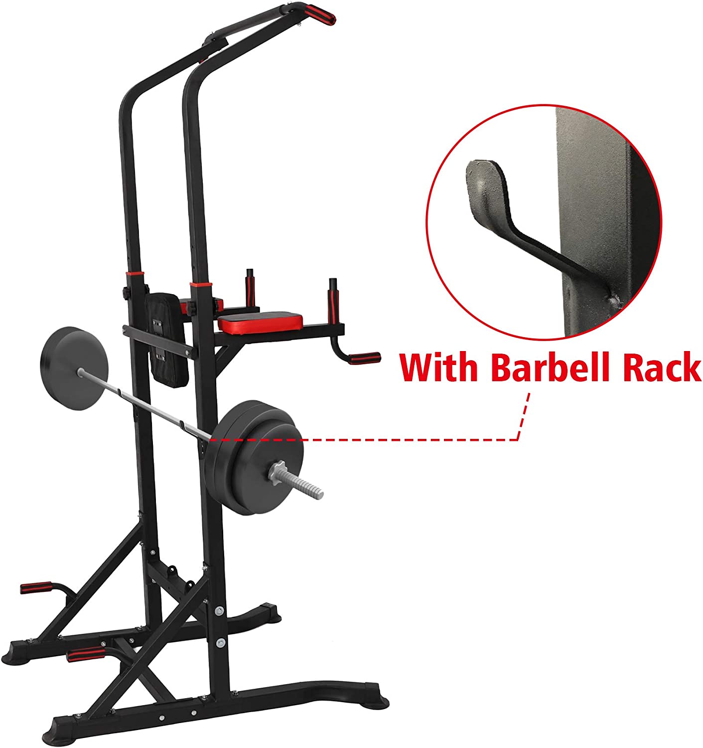 (Out of Stock) Power Tower Workout Dip Bar Station Adjustable Height Strength Training Pull Up Dip Gym Station - Bosonshop