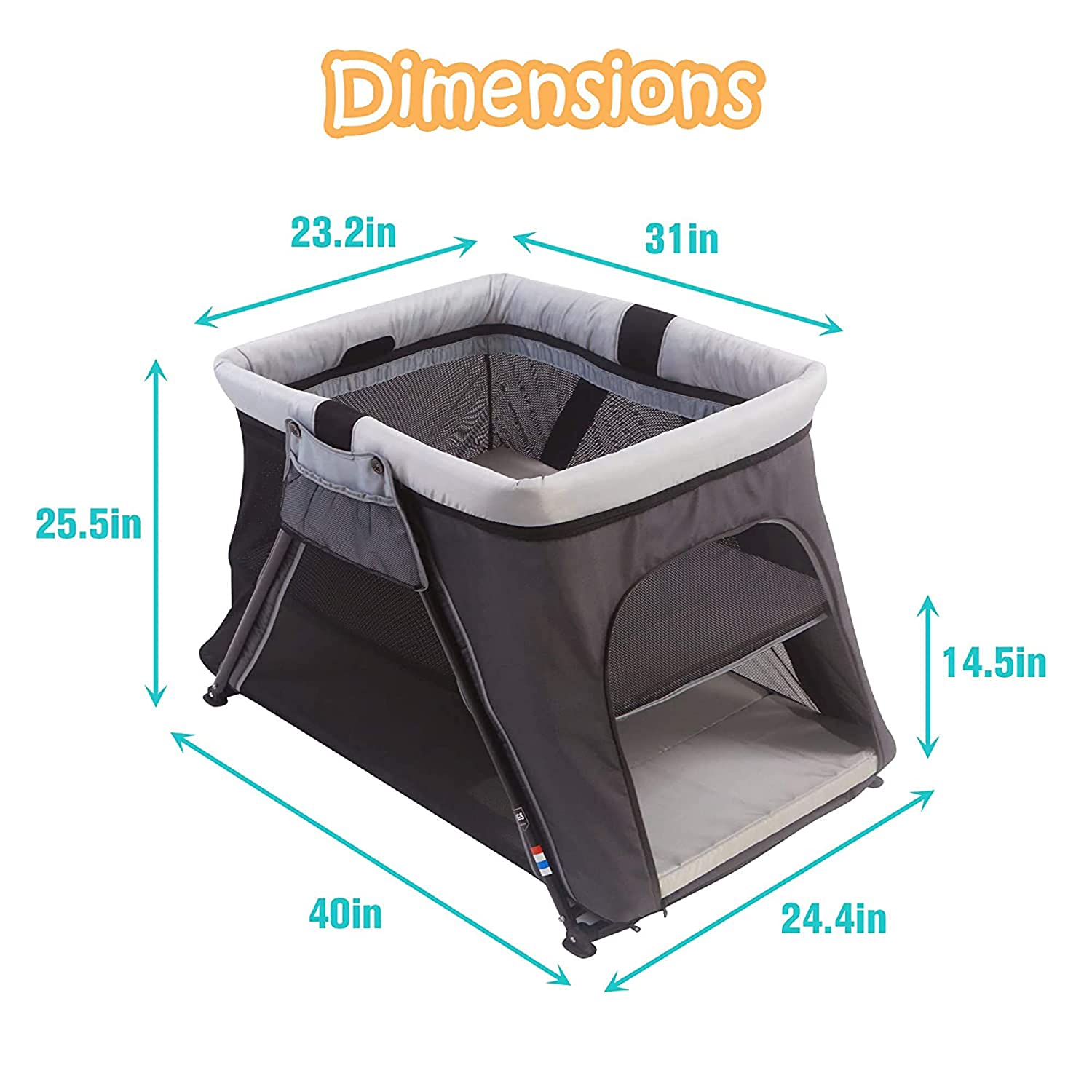 (Out of Stock) 4 in 1 Foldable Baby Toddlers Crib Bassinet Playpen Playard with 2-Stage Mattress & Carry Bag - Bosonshop