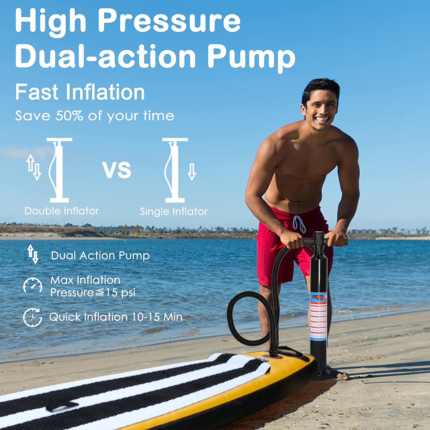 Inflatable Paddle Boards Ultra-Light Stand Up Paddle Board Surf Board Non-Slip Deck w/ Carry Bag Bottom Fin Paddling Surf Control - Bosonshop