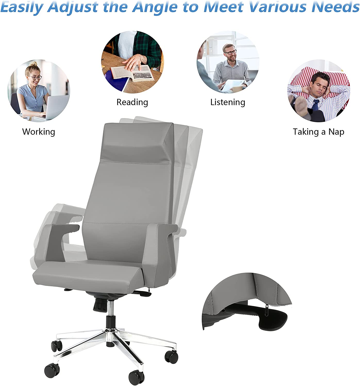 Swivel Chair Swivel Office Desk Chair with Arm Office and Computer Chair - Bosonshop