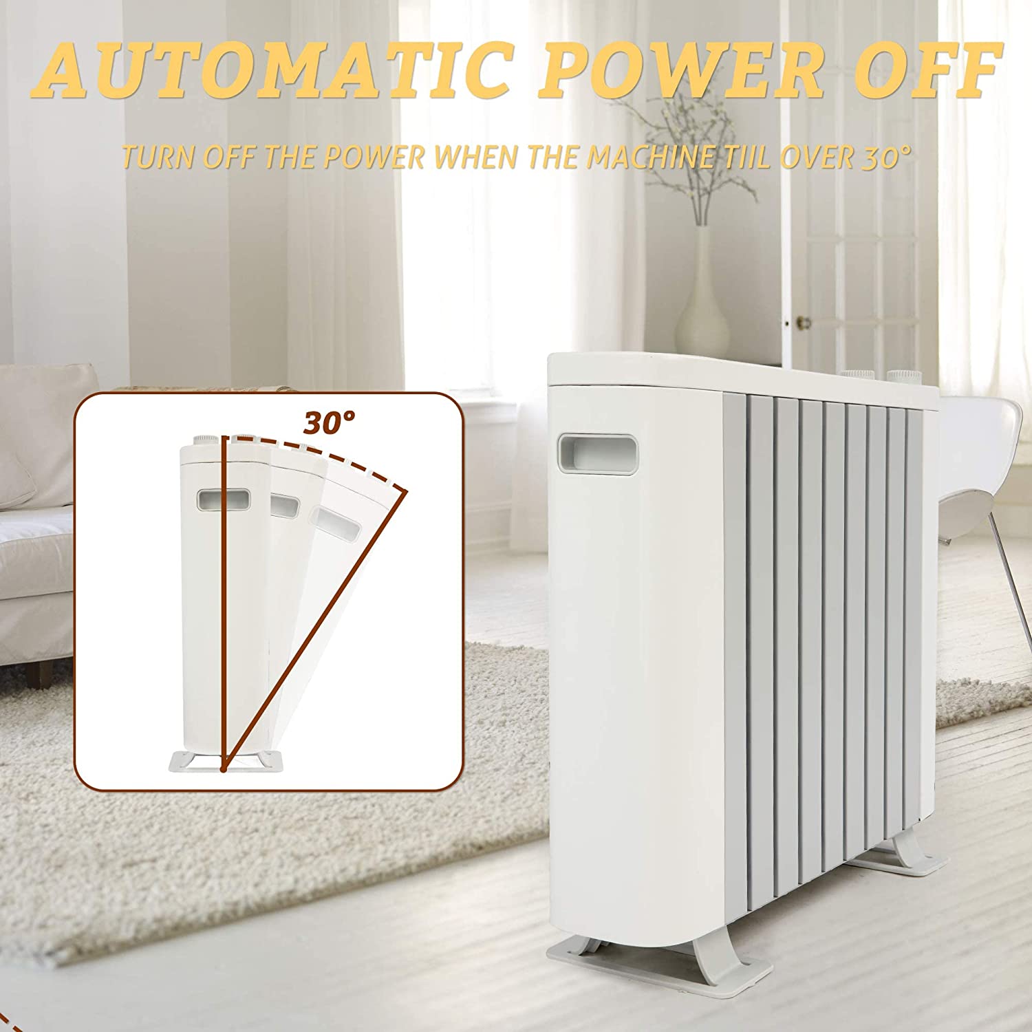 Electric Space Heater with Silent Portable Adjustable Thermostat 1000W Convector Heater for Home, Bedroom and Office - Bosonshop