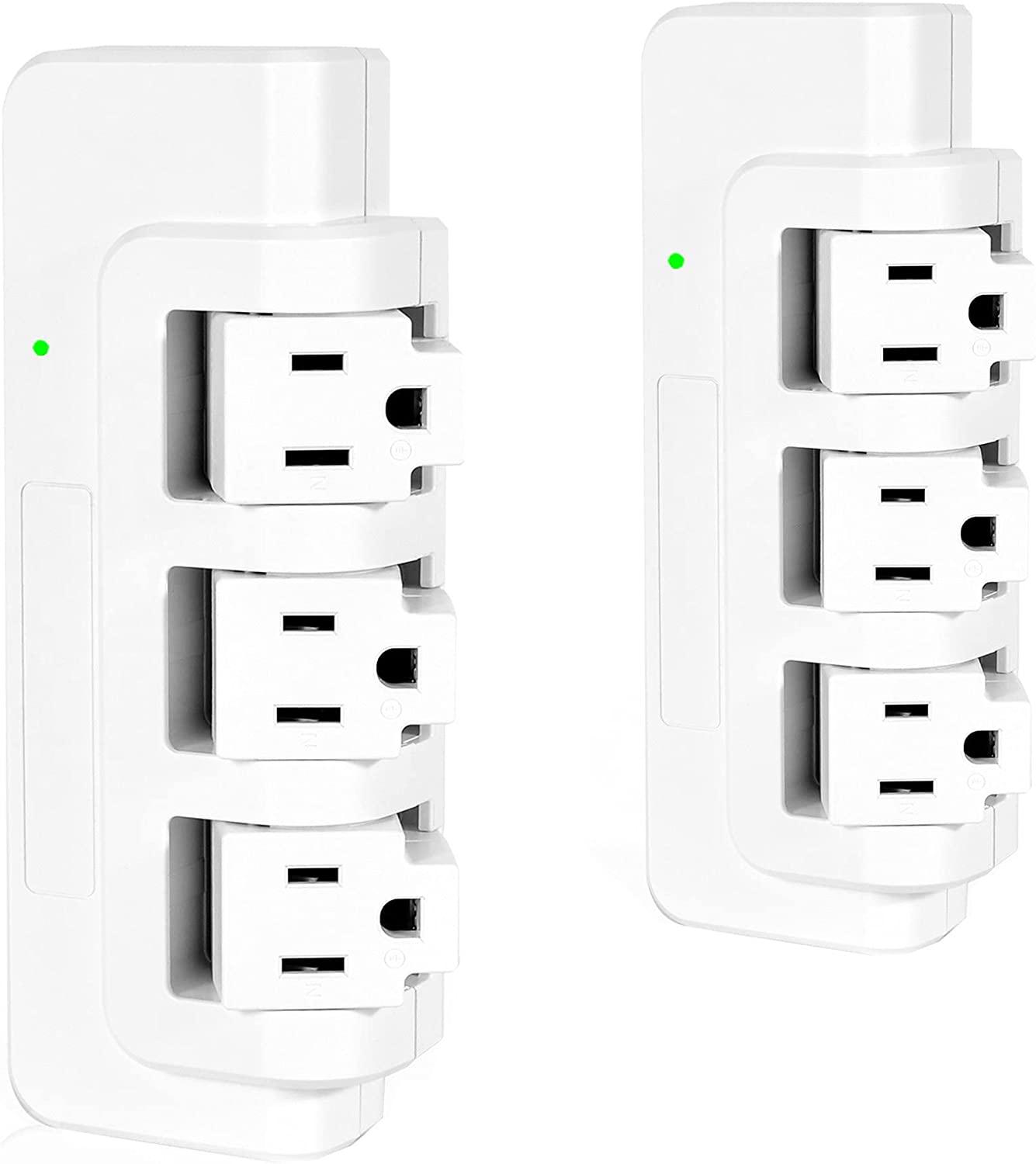 Portable Power Strip Tower 3 Outlets with Extender Multi Sockets Wall Mount for Home Office (2 pcs without shelf) - Bosonshop