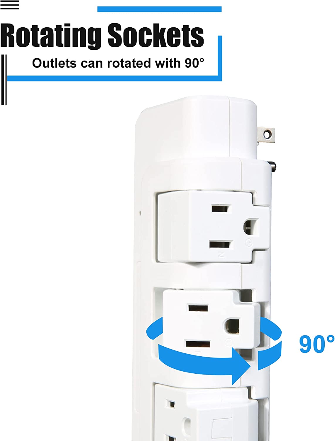 Portable Power Strip Tower 3 Outlets with Extender Multi Sockets Wall Mount for Home Office (2 pcs without shelf) - Bosonshop