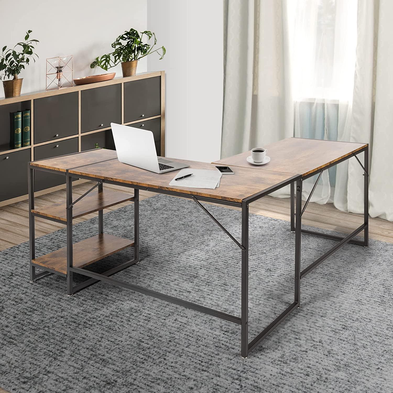 Versatile L-Shaped Desk: Perfect for Home Offices, Gaming, and More – Easy Assembly, Ample Storage, Ergonomic Design - Bosonshop