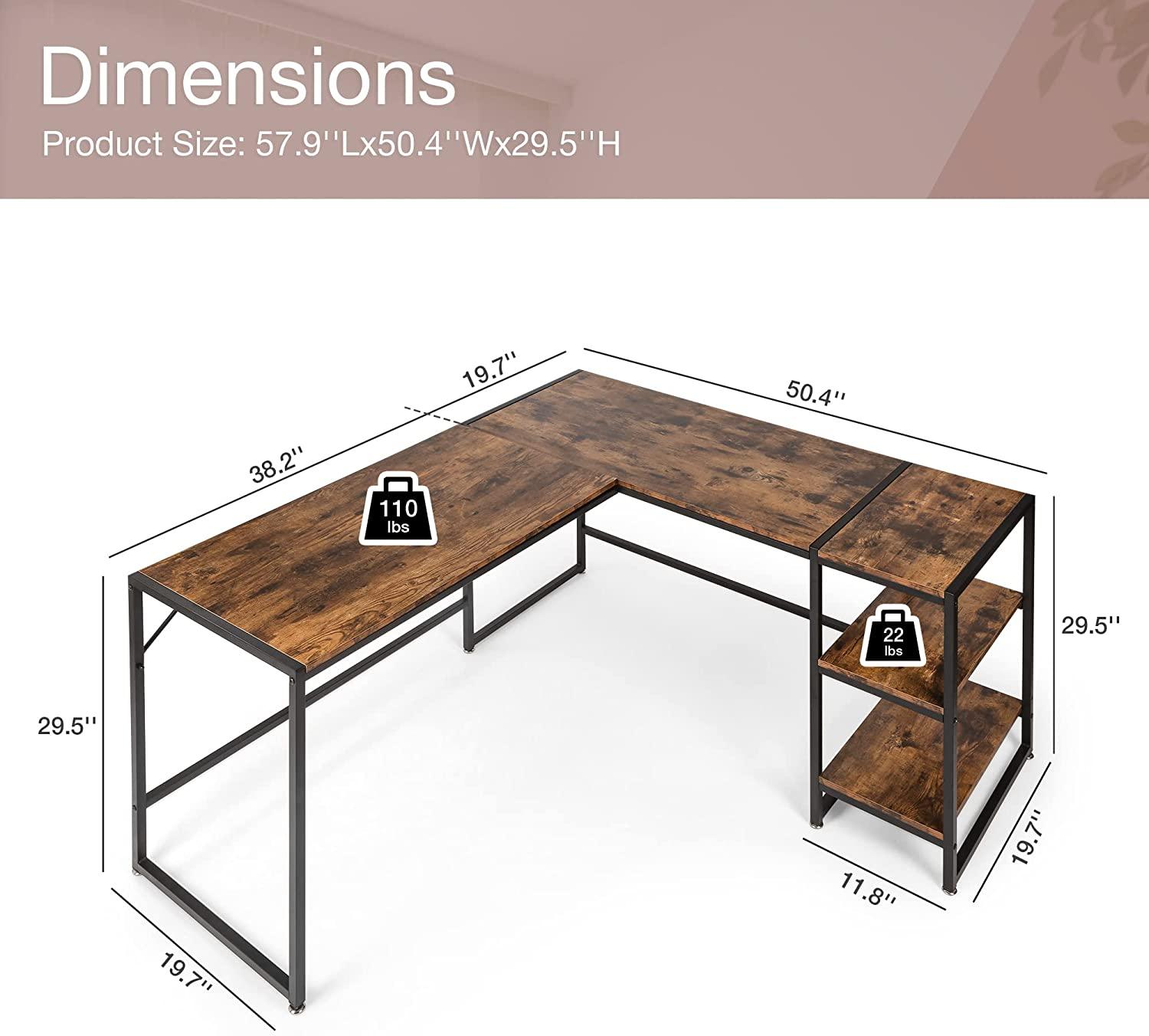 Versatile L-Shaped Desk: Perfect for Home Offices, Gaming, and More – Easy Assembly, Ample Storage, Ergonomic Design - Bosonshop