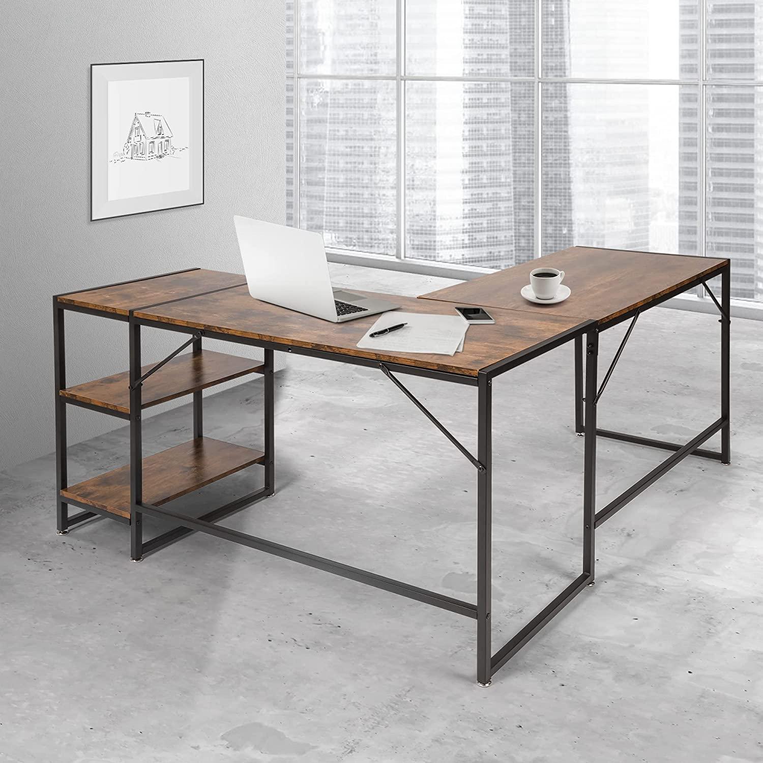 Versatile L-Shaped Desk: Perfect for Home Offices, Gaming, and More – Easy Assembly, Ample Storage, Ergonomic Design - Bosonshop