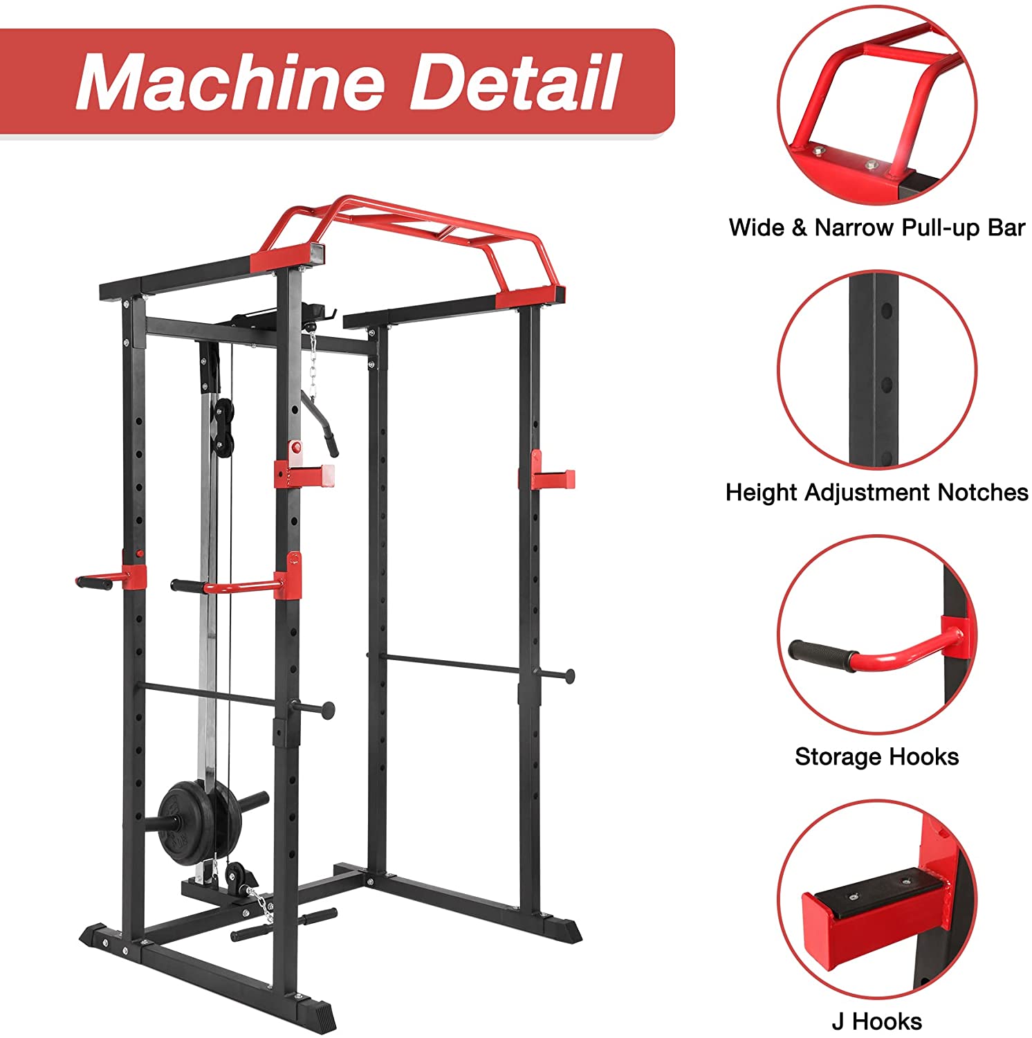 (Out of Stock) Full Body Train Power Rack Squat Cage, Fitness Smith Cage System - Bosonshop