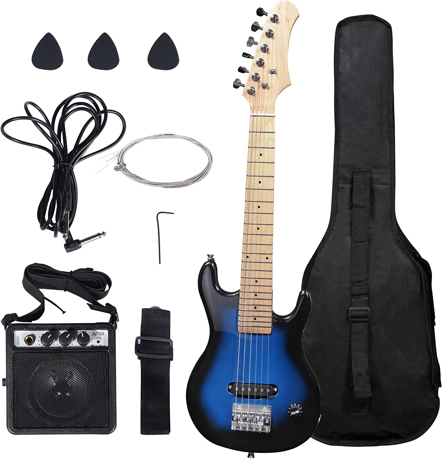 30" Electric Guitar Beginner Kits for Starter Guitar Includes Gig Bag, 5 W Amplifier, 6 Strings, Picks, Cable - Bosonshop