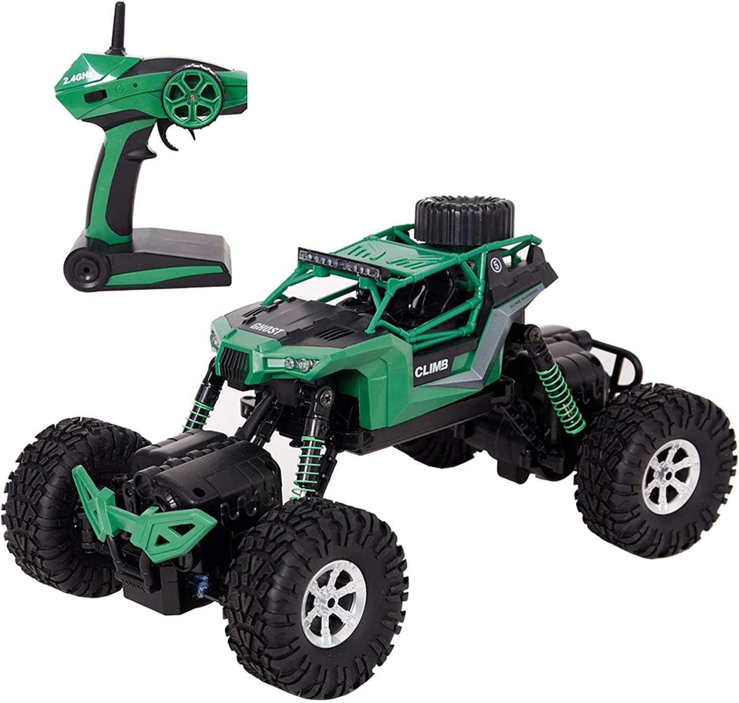 Electric RC Car 1:18 Remote Control Vehicle 2.4Ghz Off-Road Rock Crawler All Terrain Double-turn Waterproof Truck for Kids - Bosonshop