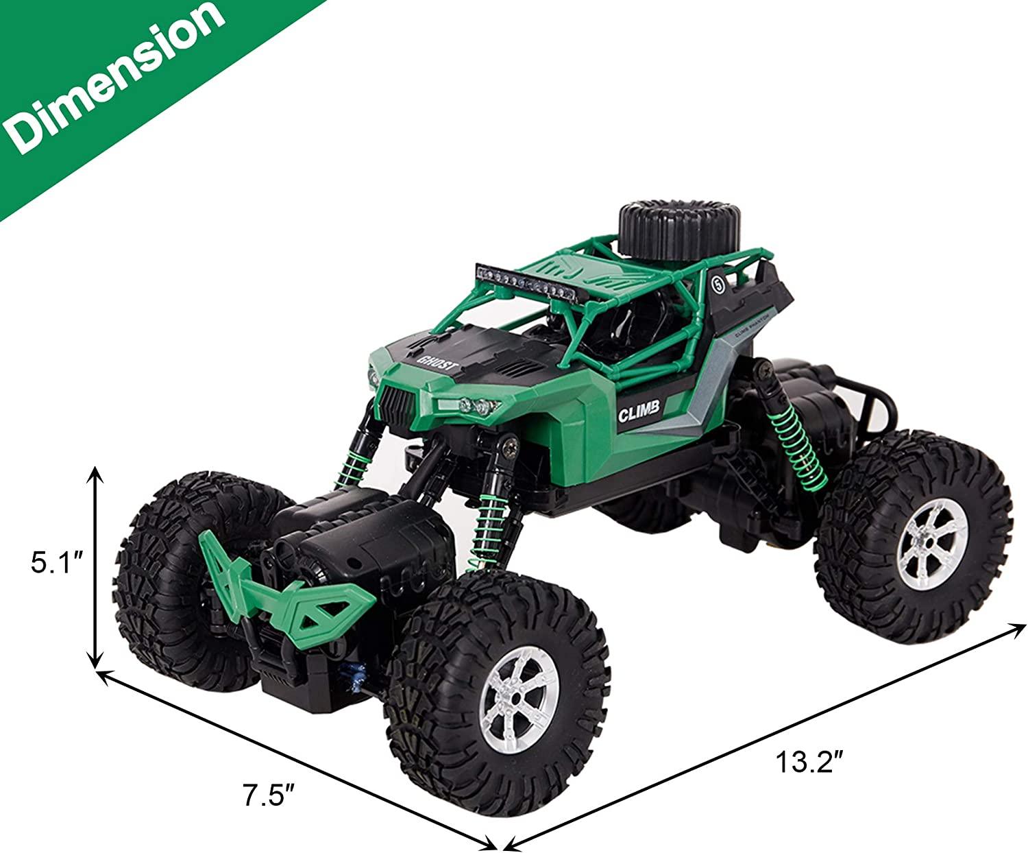 Electric RC Car 1:18 Remote Control Vehicle 2.4Ghz Off-Road Rock Crawler All Terrain Double-turn Waterproof Truck for Kids - Bosonshop