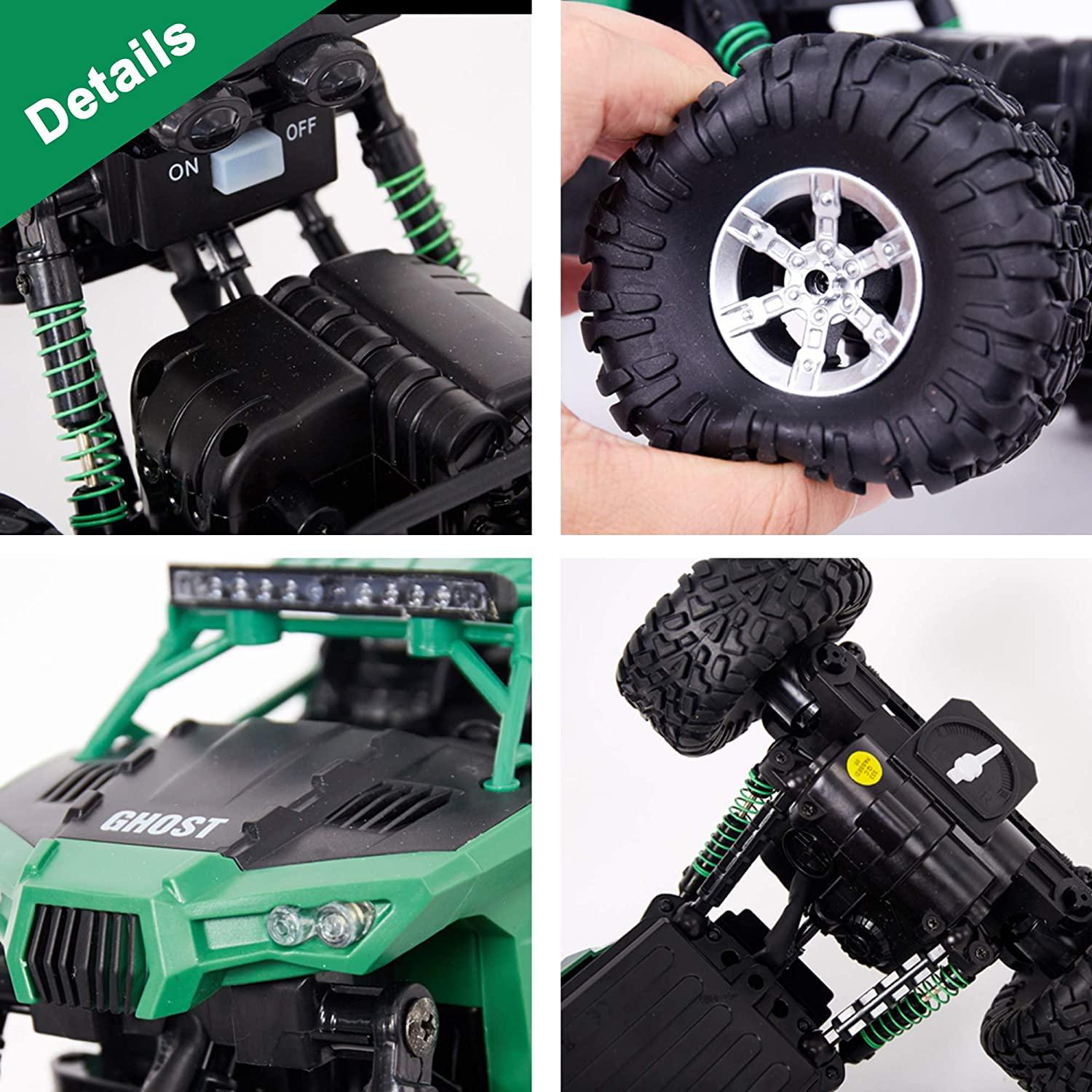 Electric RC Car 1:18 Remote Control Vehicle 2.4Ghz Off-Road Rock Crawler All Terrain Double-turn Waterproof Truck for Kids - Bosonshop