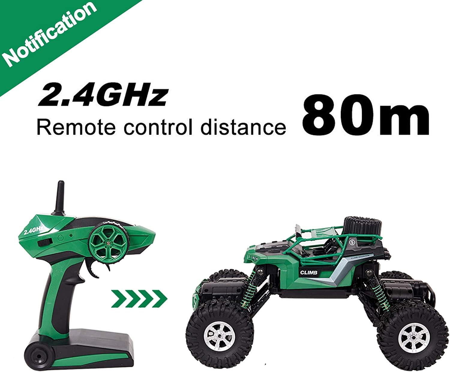 Electric RC Car 1:18 Remote Control Vehicle 2.4Ghz Off-Road Rock Crawler All Terrain Double-turn Waterproof Truck for Kids - Bosonshop