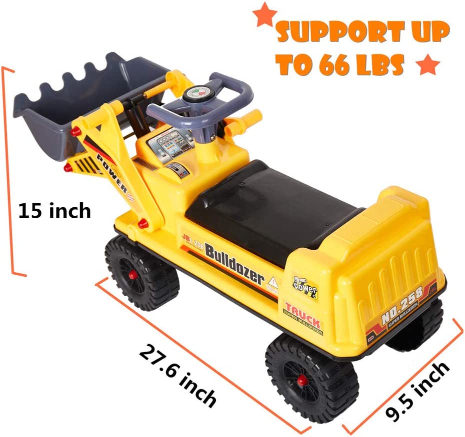 Ride-On Bulldozer Truck Toy Tractor Construction Vehicle for Kids Boys - Bosonshop