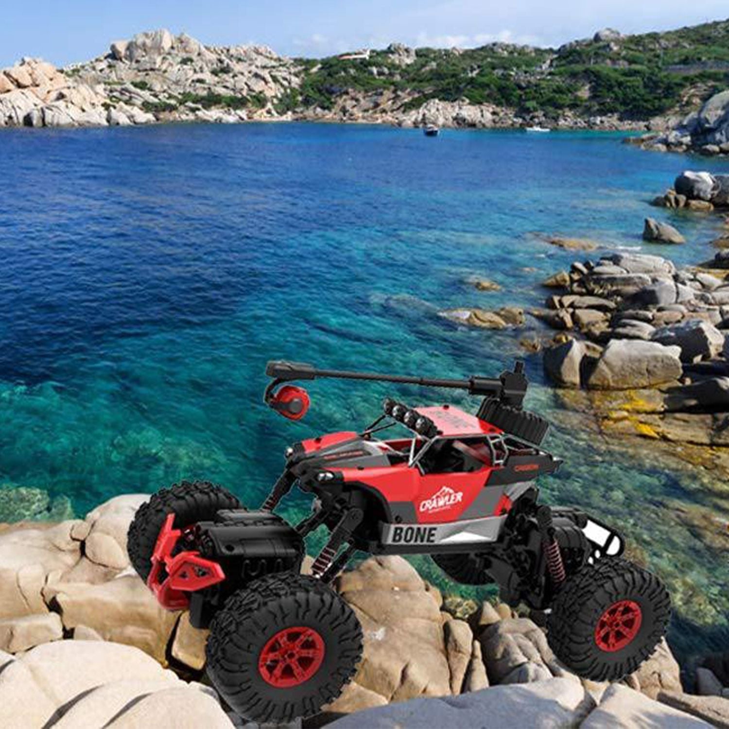 1:16 RC Car 4WD 2.4Ghz Off-Road Rock Crawler Truck w/ Wifi 0.3MP Camera, Red - Bosonshop