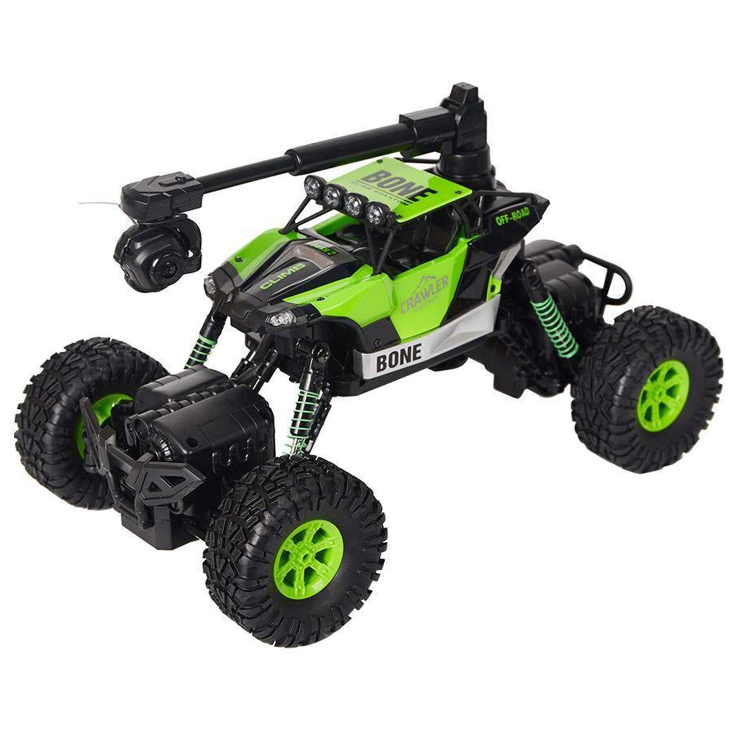 (Out of Stock) 2.4GHz 4WD Off-Road Vehicles 1:16 Remote Control Rock Crawler Truck with WiFi 0.3MP Camera , Green - Bosonshop