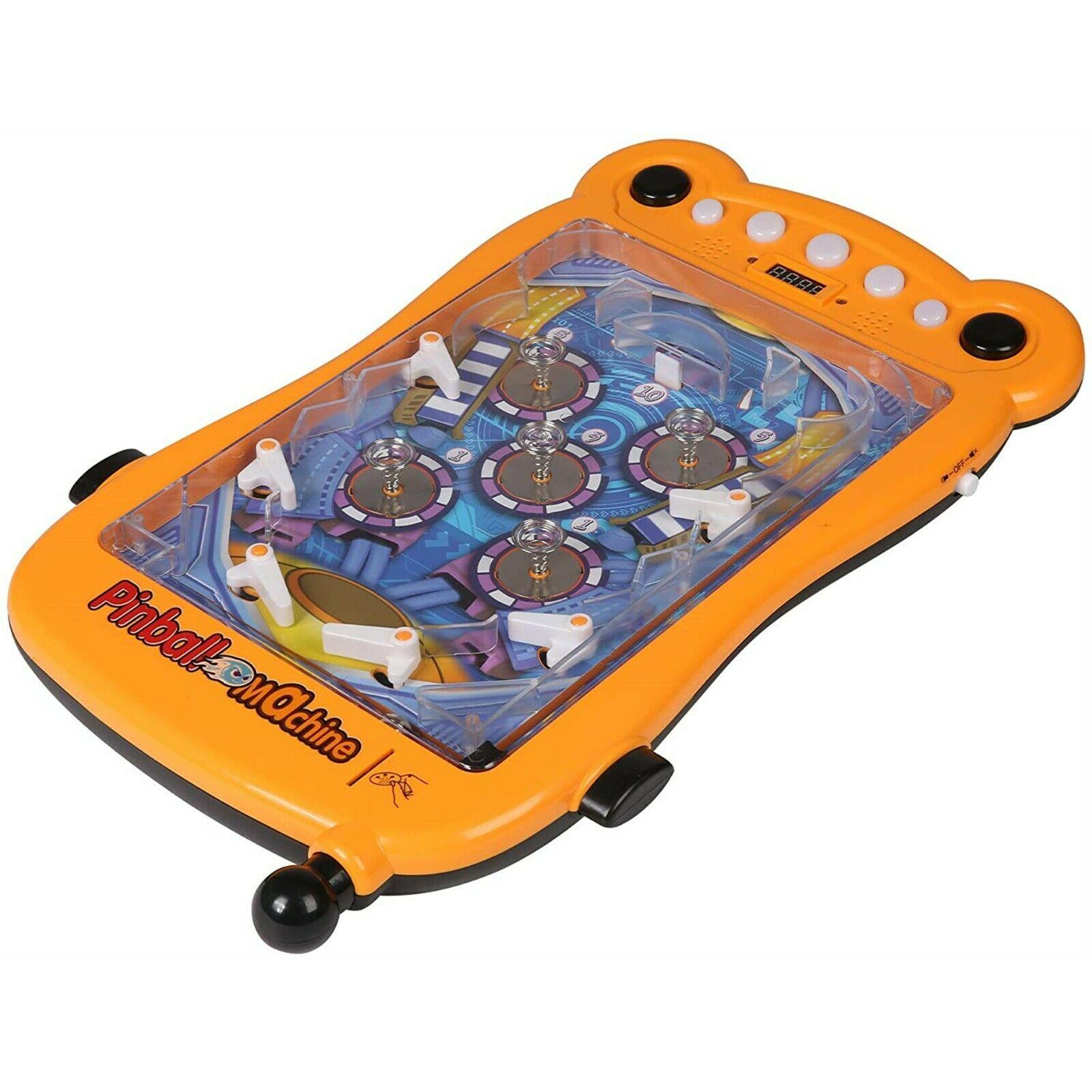 (Out of Stock) Mini Pinball Machine Portable Tabletop Game Kids Interactive Toys Party, Orange - Bosonshop