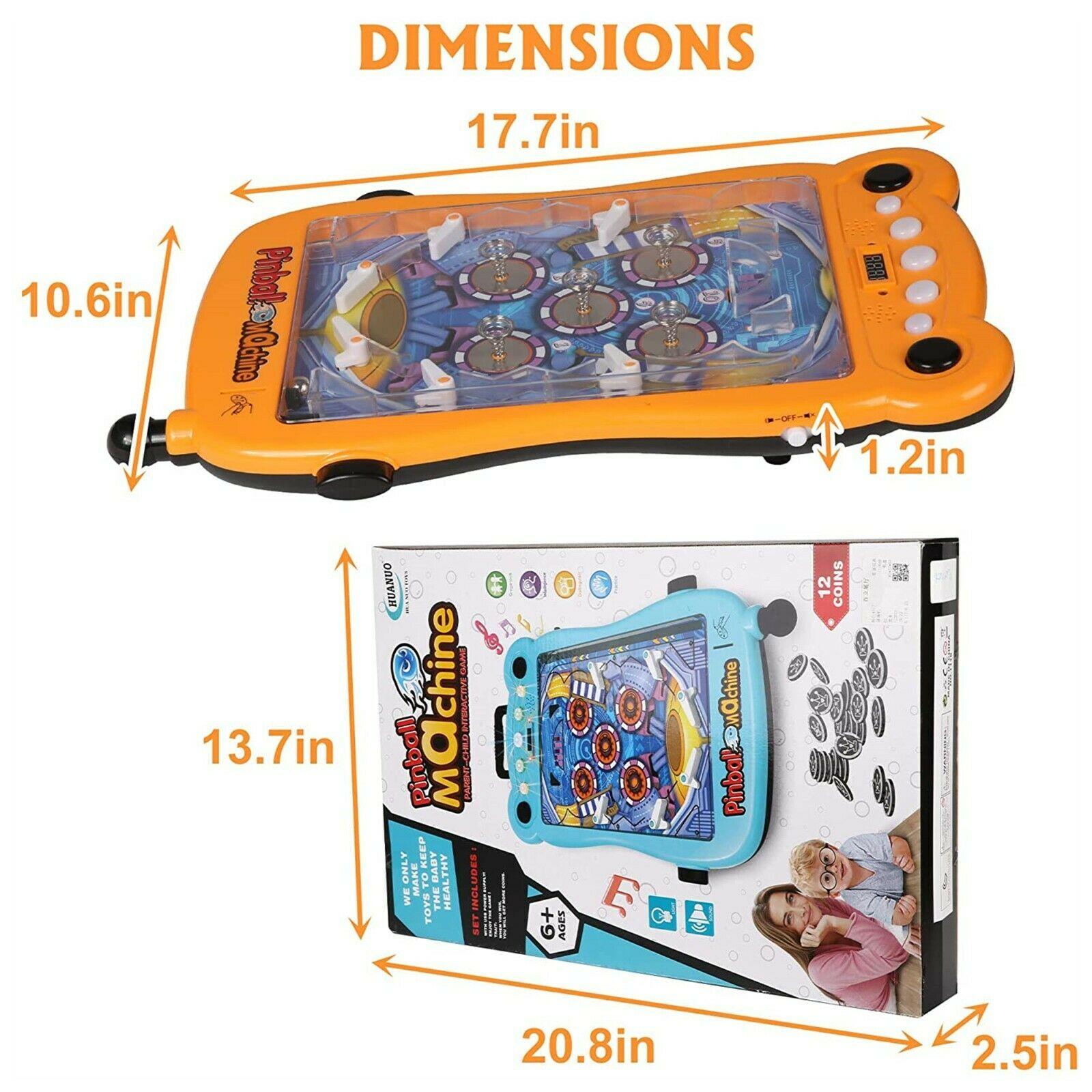 (Out of Stock) Mini Pinball Machine Portable Tabletop Game Kids Interactive Toys Party, Orange - Bosonshop