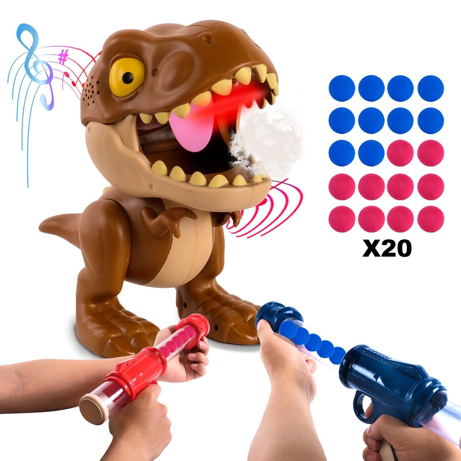 (Out of Stock) Dinosaur Toys Shooting Target Toy Gun for Kids-Air Pump Shooting Game with 20 Balls - Bosonshop