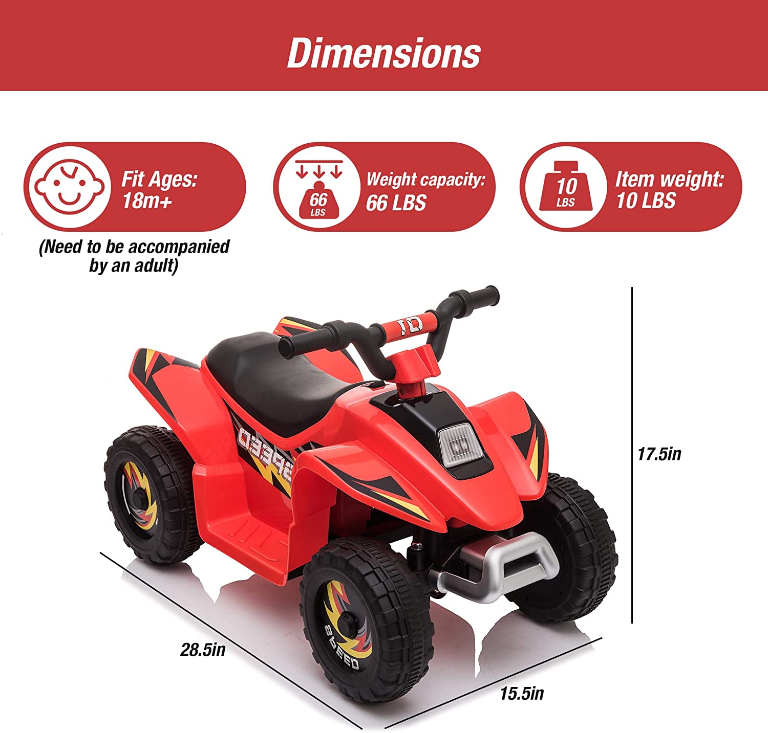 6V Battery Powered Kids Electric Ride on ATV, Motorized Ride On Mini Vehicle Car for Toddlers Boys Girls - Bosonshop