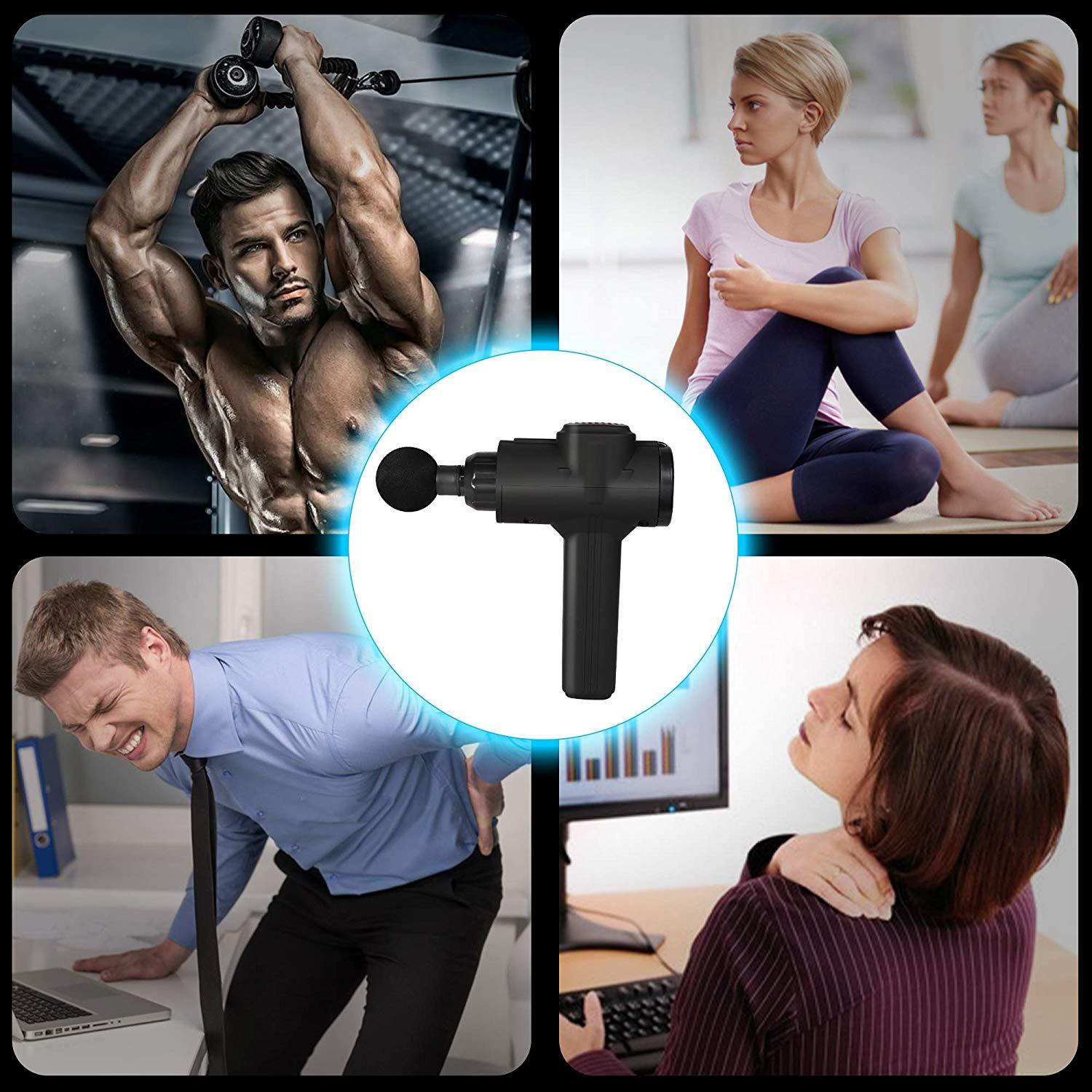 Percussion Massage Gun Deep Tissue Percussion Muscle Massager, Black - Bosonshop