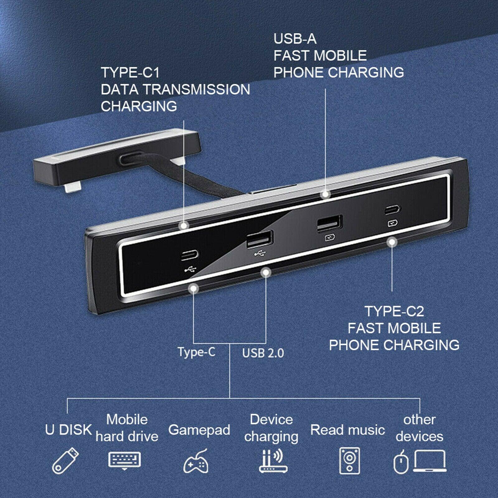 (Out of Stock) Tesla Model 3/Y Center Console USB Hub for 2021 Dual Type-C Ports PD Fast Charge USB Splitter - Bosonshop