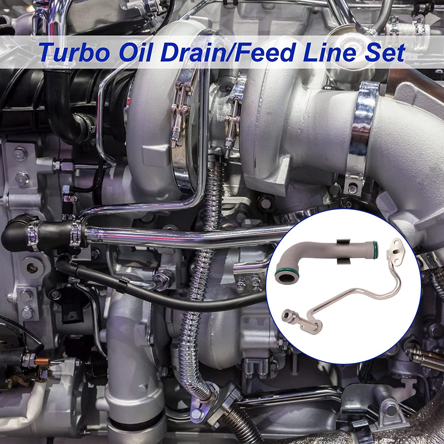 Turbo Oil Feed Line /Oil Return Line Kit for 2003-2010 Ford 6.0L Powerstroke Diesel F250 F350 F450 F550 - Bosonshop