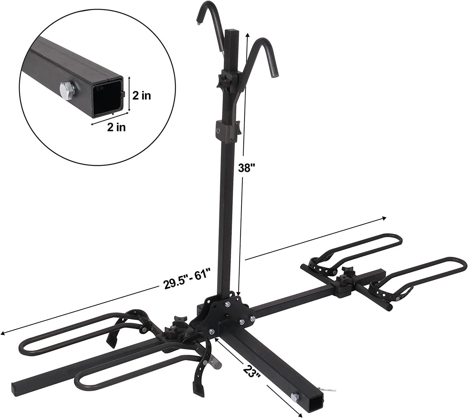 Hitch Mounted Bike Rack Bicycle Platform Style Carrier with 2" Hitch Receiver for Cars Trucks SUVs Minivans - Bosonshop