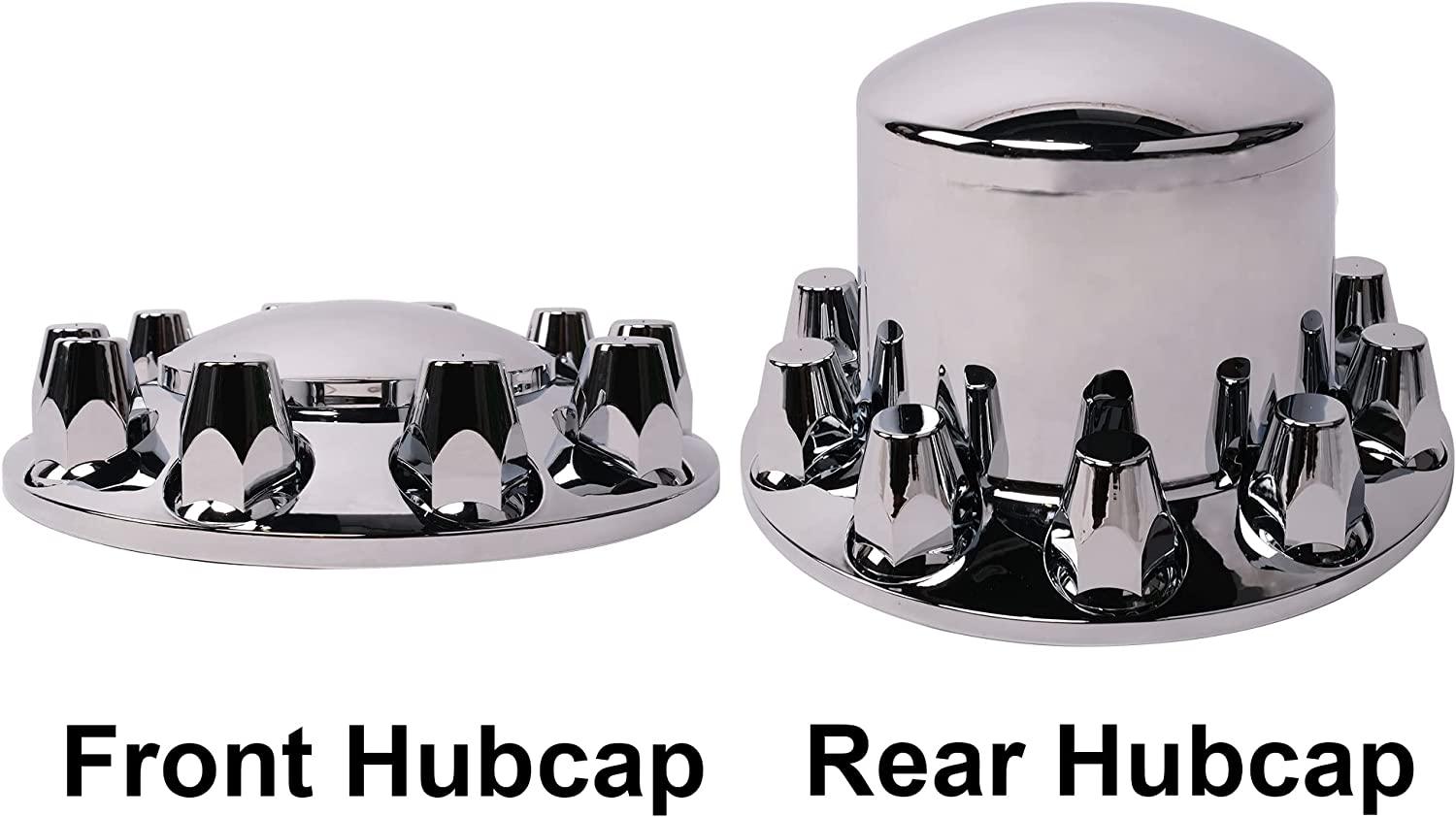 6 Complete Chrome Axle Hub Cover Kit with Standard Lug Nut Covers - Bosonshop