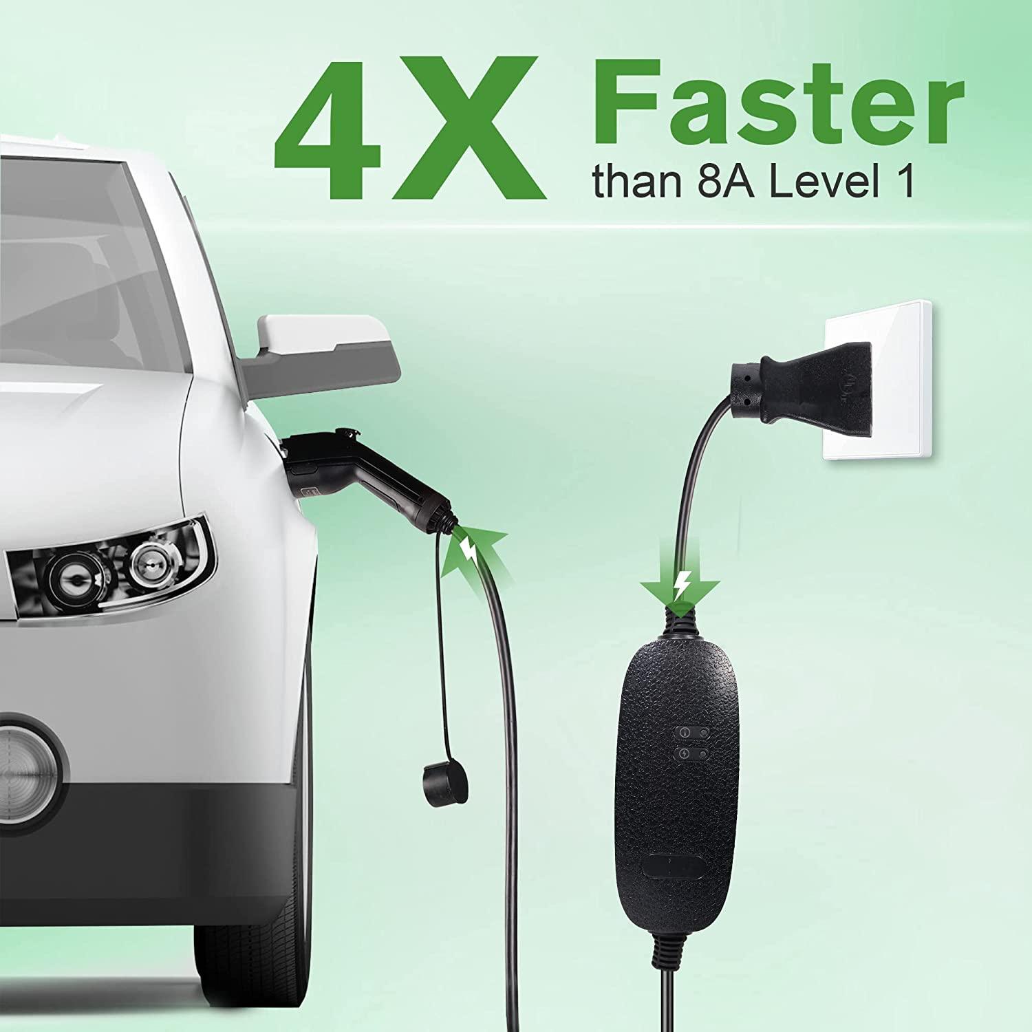 16A 21ft Portable Level 1-2 Electric Vehicle (EV) Charger110V-240V with NEMA 6-20 Plug For J1772 EVs - Bosonshop