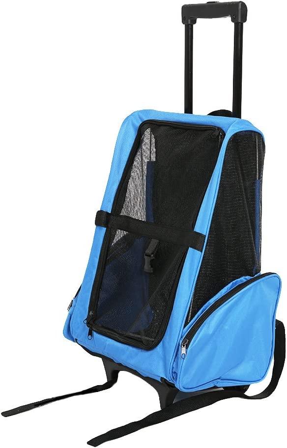 (Out of Stock) Pet Travel Carrier Backpack with Wheels, Soft Oxford Rolling Luggage Bag for Cat Dog Small Animal - Bosonshop