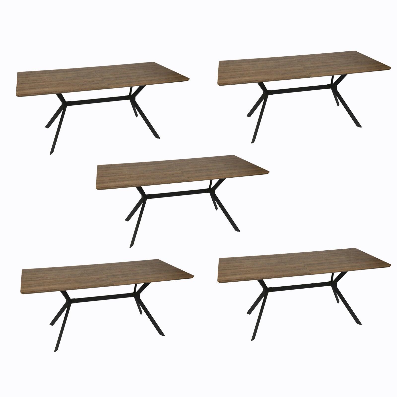 5Pcs Dining Tables Mid-Century Vintage Kitchen Tables for Dining Room Balcony Cafe Bar Walnut - Bosonshop