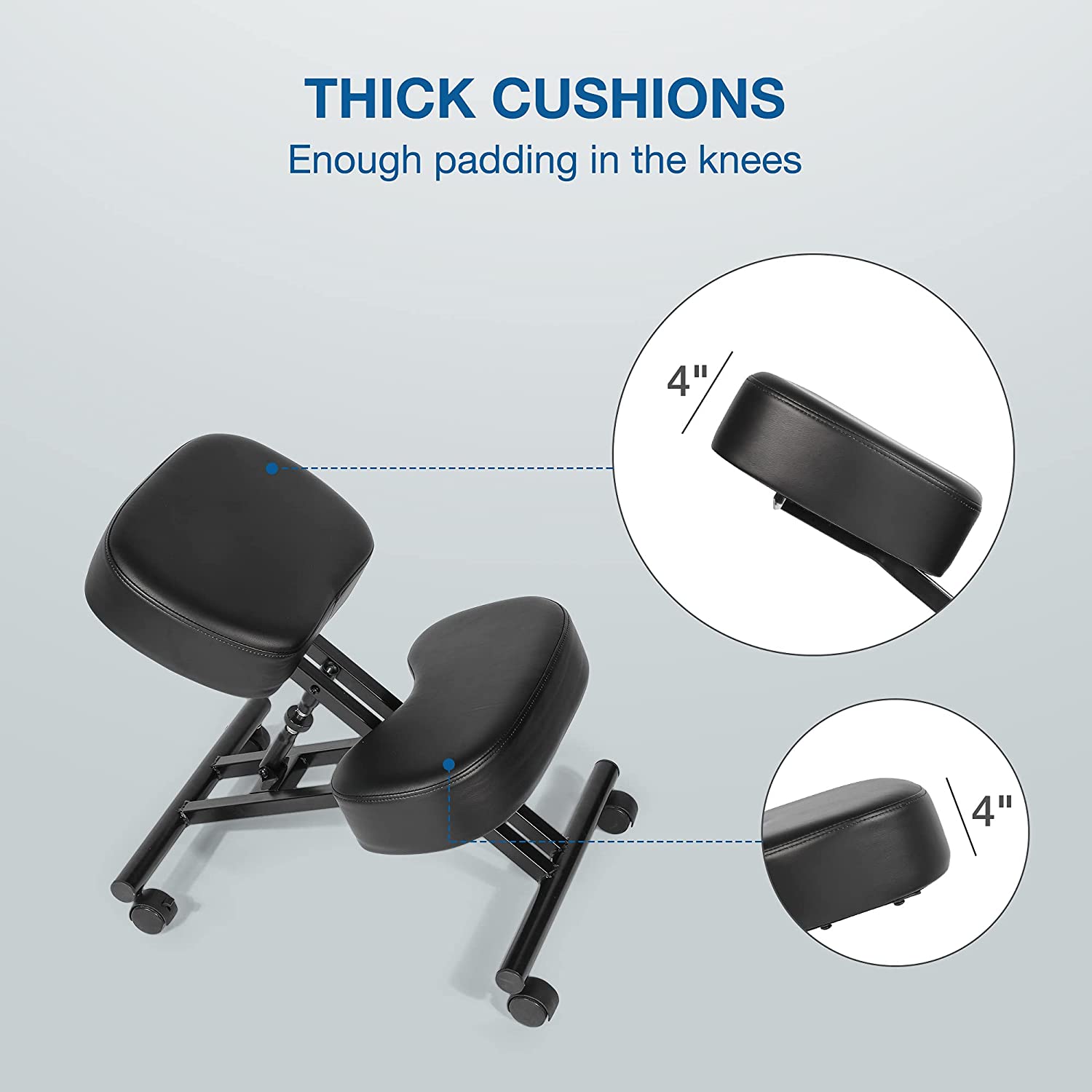 Ergonomic Kneeling Chair for Relieving Back Pain, Posture Correcting Knee Stool for Home Office Work Station - Bosonshop