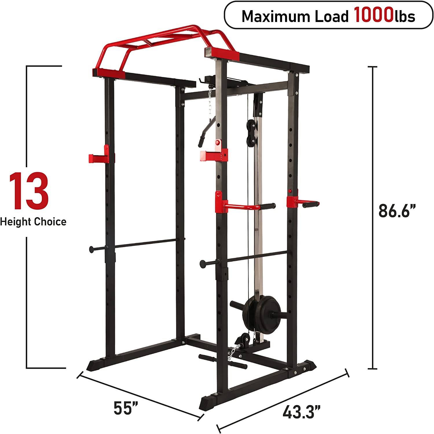 (Out of Stock) Full Body Train Power Rack Squat Cage, Fitness Smith Cage System - Bosonshop