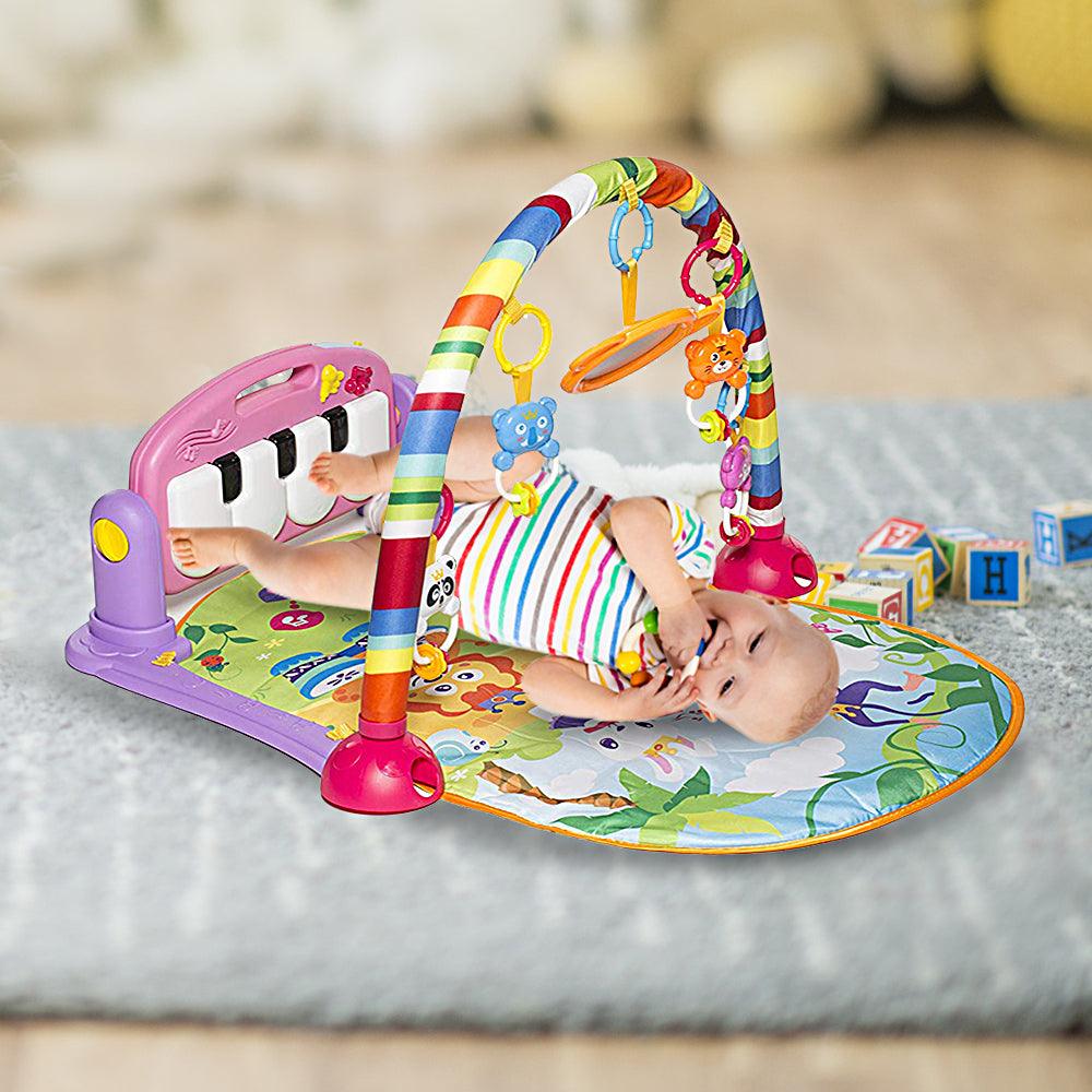 (Out of Stock) Activity Kick and Play Mat Gym with Piano for Baby 0-36 Months, Light and Music Piano Gym Toy - Bosonshop