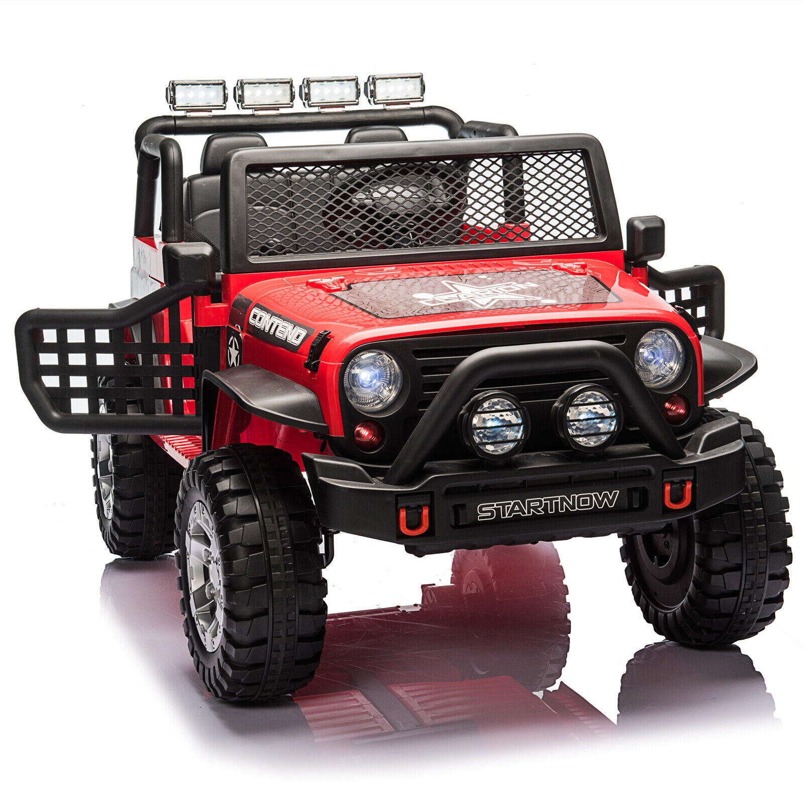 12V Electric Kids Ride On Car 2- Seat SUV Truck w/ Remote Control/ Spring Suspension/ LED Lights/ Bluetooth/ MP3 - Bosonshop