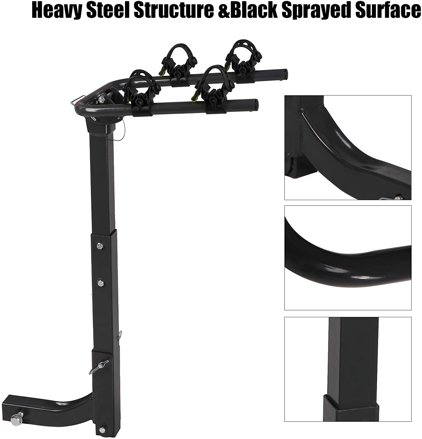 Bike Rack for Car Rack 2-Bike Hitch Mount Bicycle Rack for SUV with 2-Inch Receiver, Rubber Lock & Sleek Pad - Bosonshop