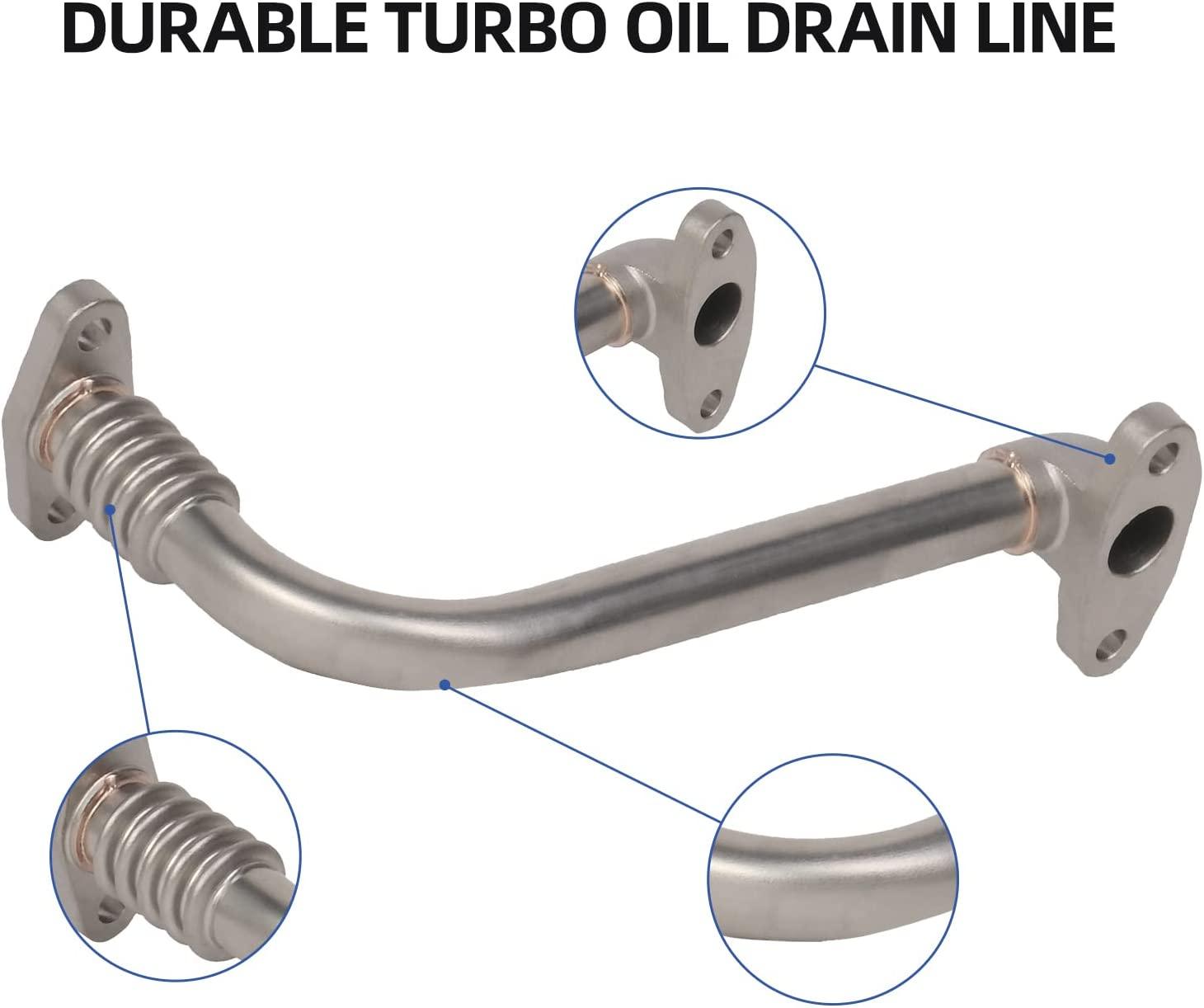 Turbo Oil Return Drain Line Kit for 6.6L LLY, LBZ, LMM, Duramax - Bosonshop